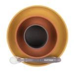 Силиконов комплект за хранене Nattou Brown 4 части