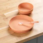 Силиконов комплект за хранене Nattou Terracotta 3 части