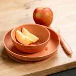 Силиконов комплект за хранене Nattou Terracotta 3 части