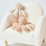 Плюшена дрънкалка октопод Teddy beige