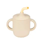 Силиконова чаша с дръжки и сламка vanilla